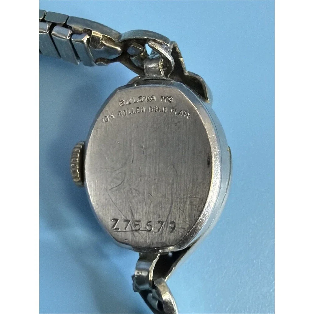 Vintage Women Bulova Watch Mechanical 10Kt White Gold Plated, Keeps Great Time - Picture 3 of 7